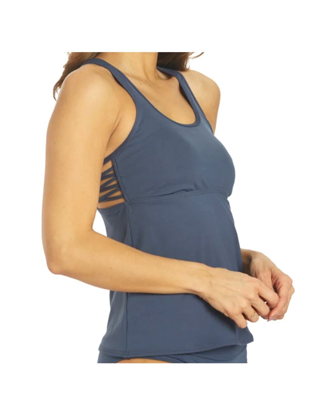 TYR Solid Harley Medium Support Sport Tank Top - Slate Size Small 4/6  $50
